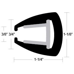 Taco Marine V11-3161 Black Sandwich Style Flexible Rub Rail 1-1/8" x 1-1/4" | Blackburn Marine Rub Rail